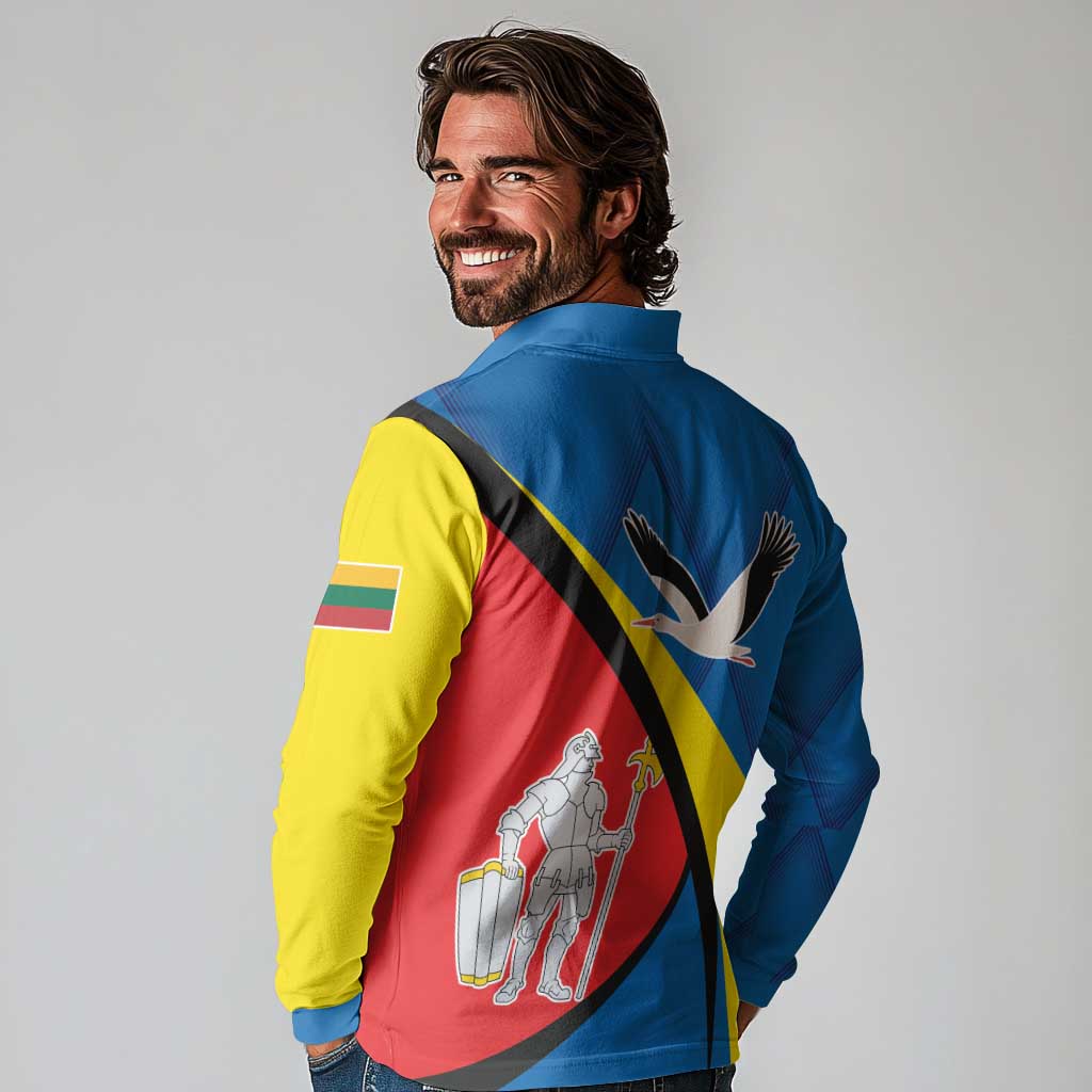 Lithuania Alytus County Long Sleeve Polo Shirt Alytaus Apskritis Coat of Arms