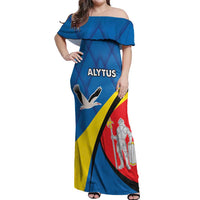 Lithuania Alytus County Off Shoulder Maxi Dress Alytaus Apskritis Coat of Arms