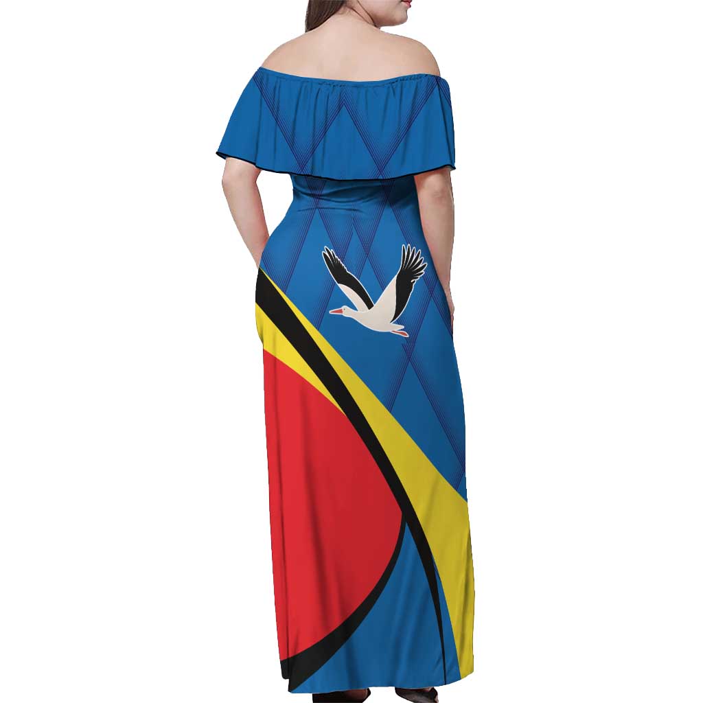 Lithuania Alytus County Off Shoulder Maxi Dress Alytaus Apskritis Coat of Arms