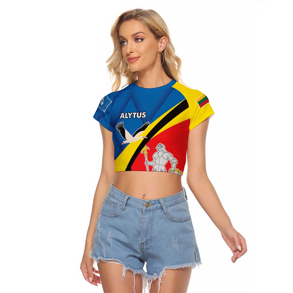 Lithuania Alytus County Raglan Cropped T Shirt Alytaus Apskritis Coat of Arms LT17 - Wonder Print Shop