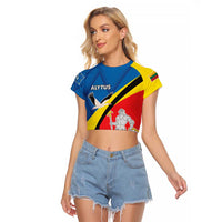 Lithuania Alytus County Raglan Cropped T Shirt Alytaus Apskritis Coat of Arms LT17 - Wonder Print Shop