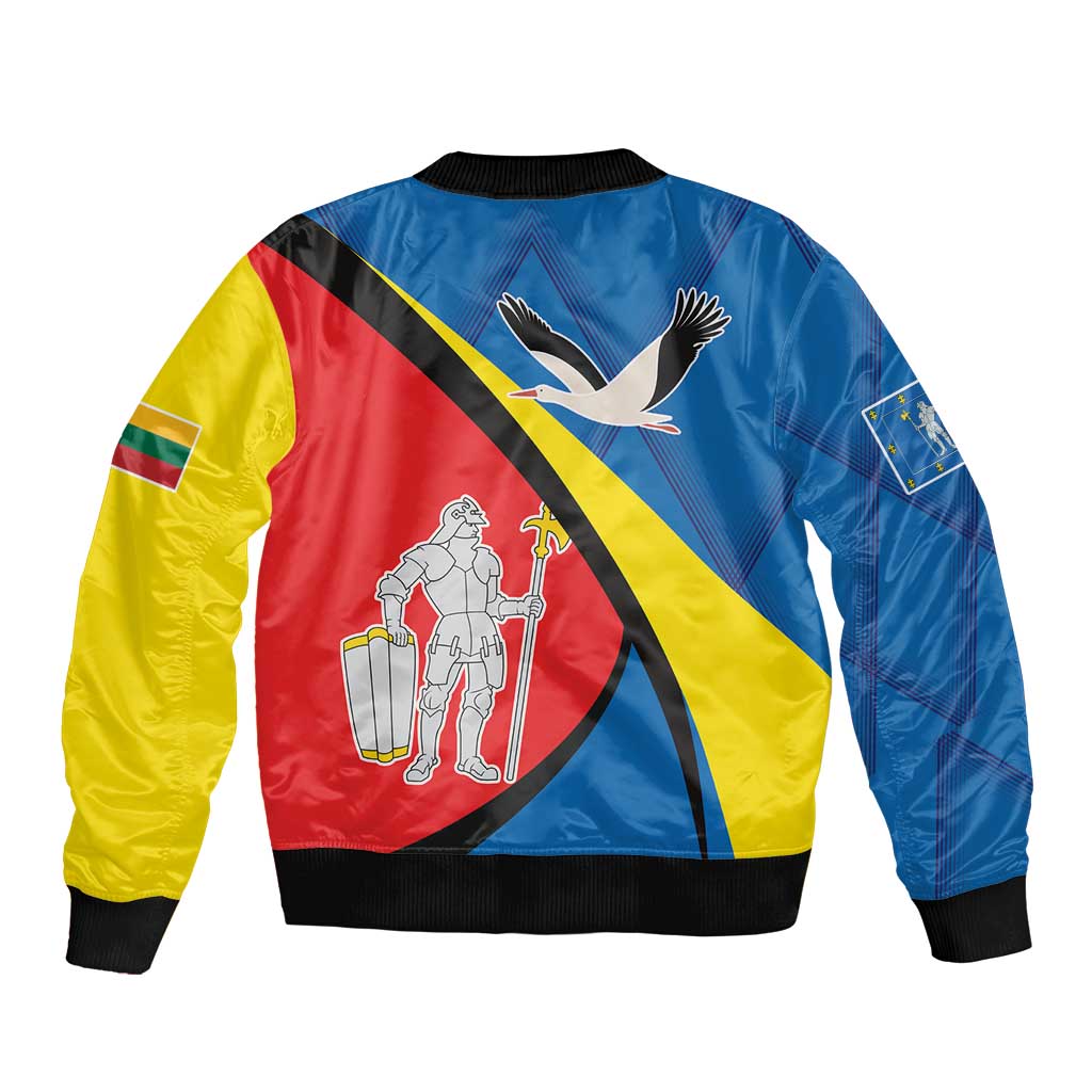 Lithuania Alytus County Sleeve Zip Bomber Jacket Alytaus Apskritis Coat of Arms LT17 - Wonder Print Shop
