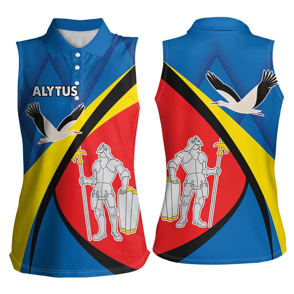 Lithuania Alytus County Women Sleeveless Polo Shirt Alytaus Apskritis Coat of Arms LT17 - Wonder Print Shop