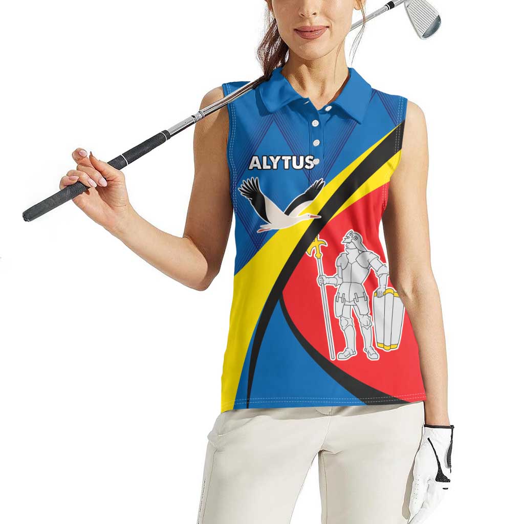 Lithuania Alytus County Women Sleeveless Polo Shirt Alytaus Apskritis Coat of Arms LT17 - Wonder Print Shop