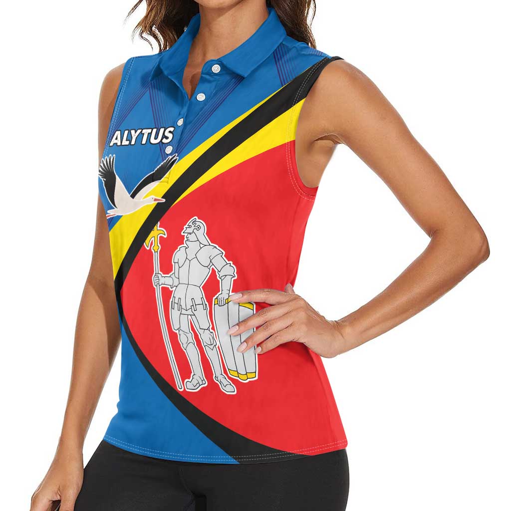 Lithuania Alytus County Women Sleeveless Polo Shirt Alytaus Apskritis Coat of Arms LT17 - Wonder Print Shop