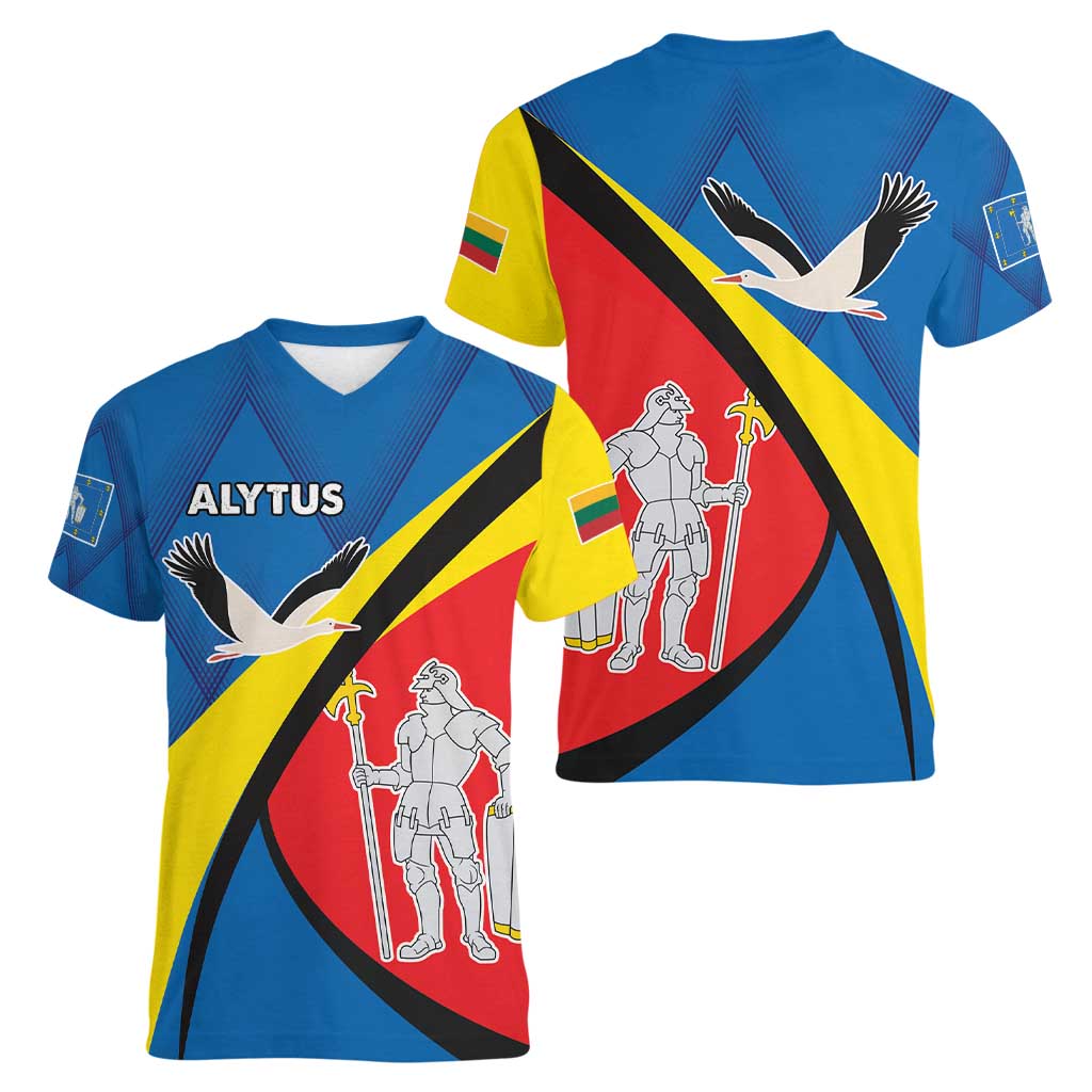 Lithuania Alytus County Women V-Neck T-Shirt Alytaus Apskritis Coat of Arms LT17 - Wonder Print Shop