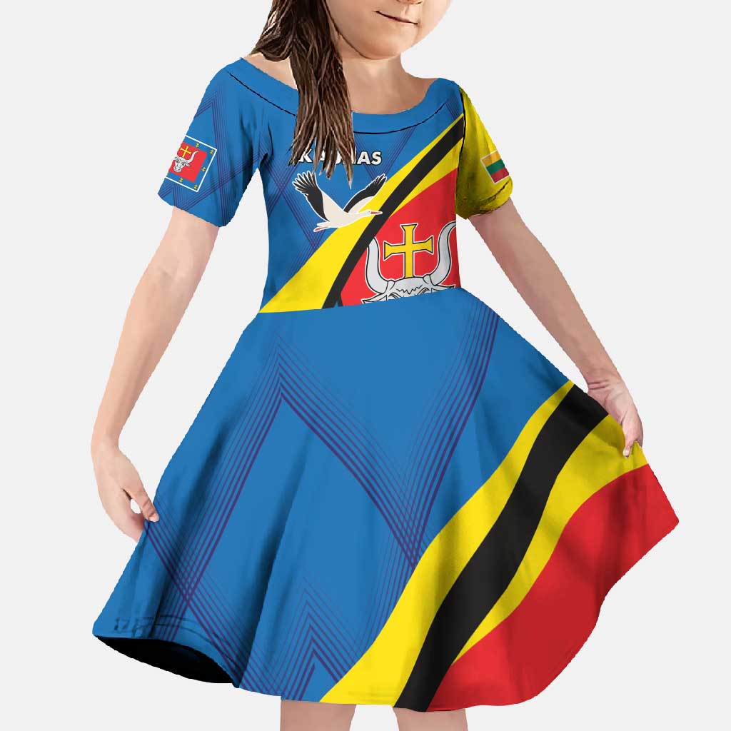 Lithuania Kaunas County Family Matching Long Sleeve Bodycon Dress and Hawaiian Shirt Kauno Apskritis Coat of Arms