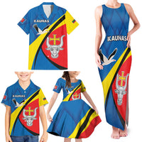 Lithuania Kaunas County Family Matching Tank Maxi Dress and Hawaiian Shirt Kauno Apskritis Coat of Arms