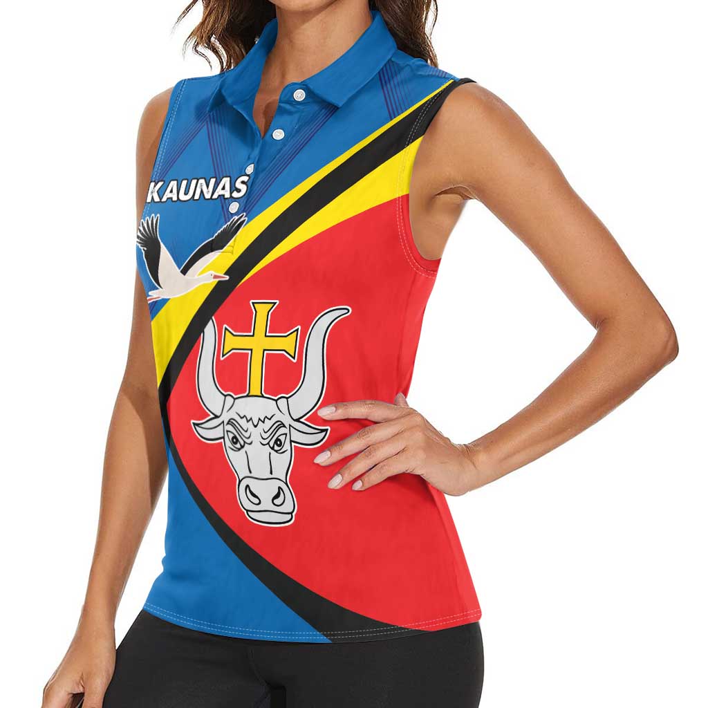 Lithuania Kaunas County Women Sleeveless Polo Shirt Kauno Apskritis Coat of Arms LT17 - Wonder Print Shop