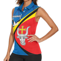 Lithuania Kaunas County Women Sleeveless Polo Shirt Kauno Apskritis Coat of Arms LT17 - Wonder Print Shop