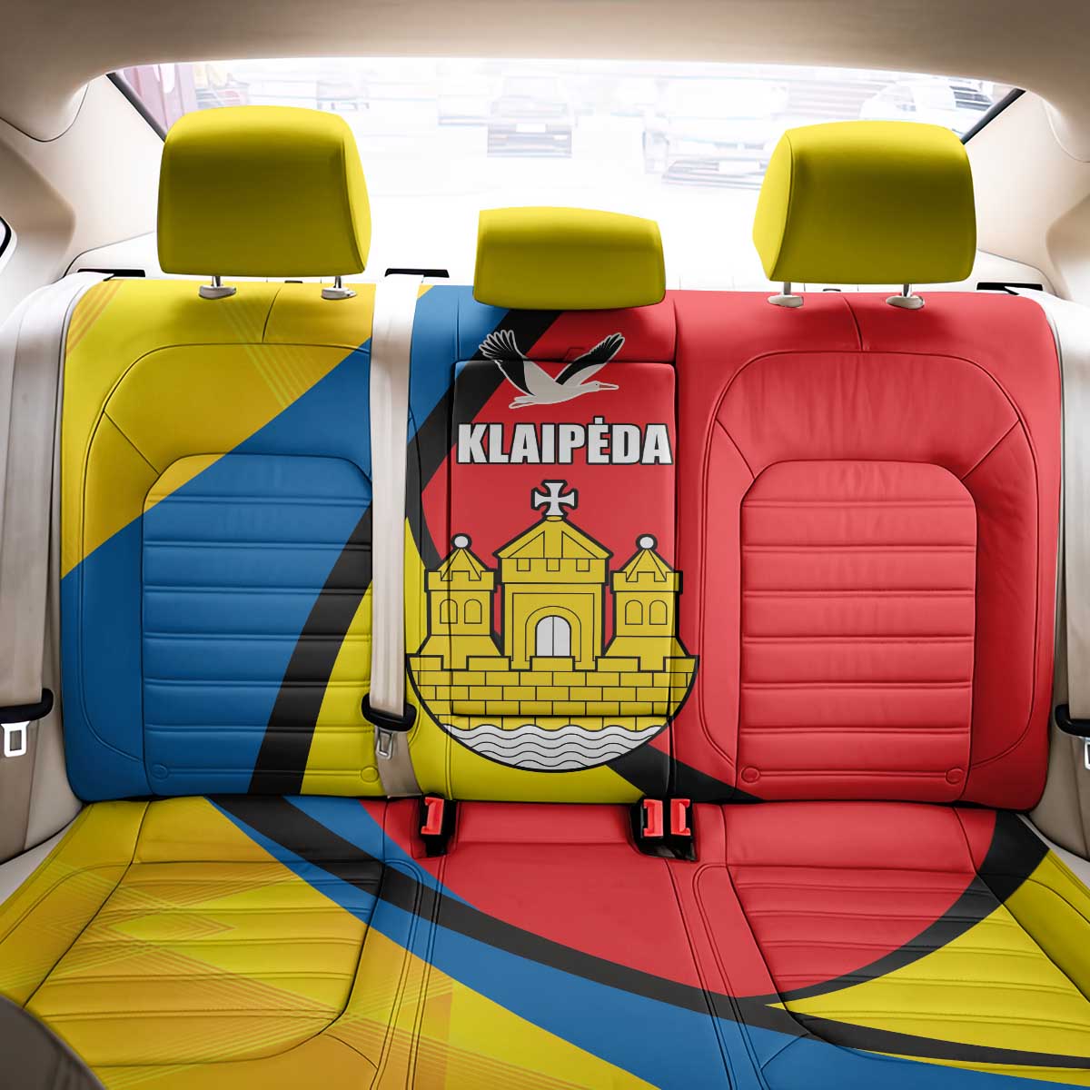 Lithuania Klaipeda Country Back Car Seat Cover Klaipedos Apskritis Coat of Arms