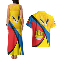 Lithuania Klaipeda Country Couples Matching Tank Maxi Dress and Hawaiian Shirt Klaipedos Apskritis Coat of Arms - Wonder Print Shop