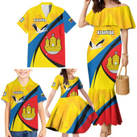 Lithuania Klaipeda Country Family Matching Mermaid Dress and Hawaiian Shirt Klaipedos Apskritis Coat of Arms - Wonder Print Shop