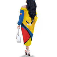 Lithuania Klaipeda Country Family Matching Off The Shoulder Long Sleeve Dress and Hawaiian Shirt Klaipedos Apskritis Coat of Arms - Wonder Print Shop