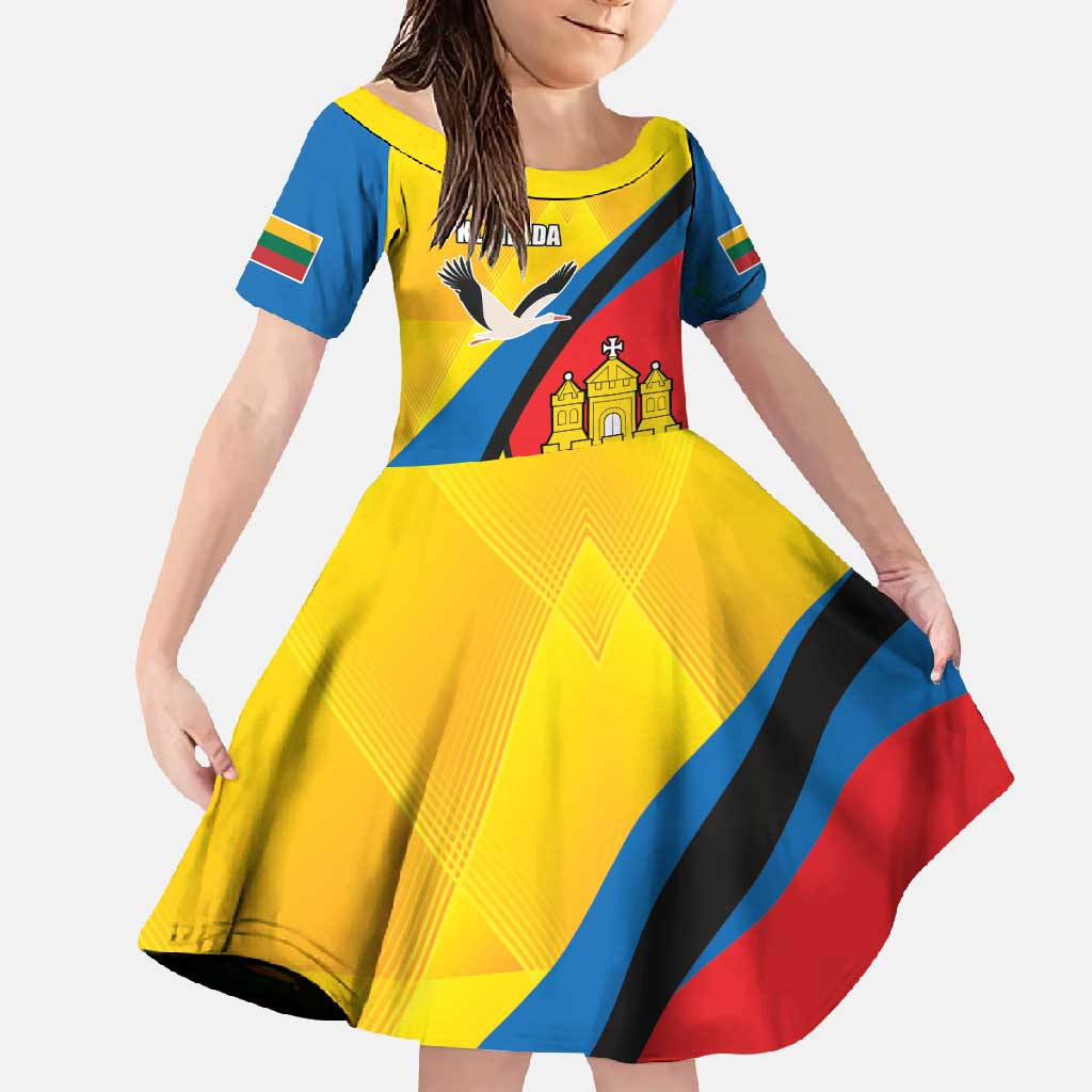 Lithuania Klaipeda Country Family Matching Off Shoulder Maxi Dress and Hawaiian Shirt Klaipedos Apskritis Coat of Arms - Wonder Print Shop