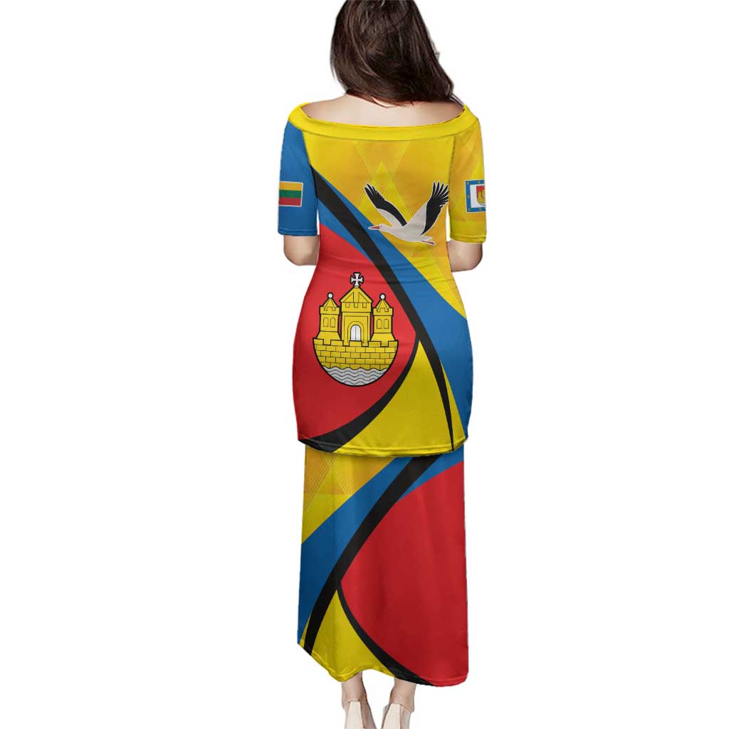 Lithuania Klaipeda Country Family Matching Puletasi and Hawaiian Shirt Klaipedos Apskritis Coat of Arms - Wonder Print Shop