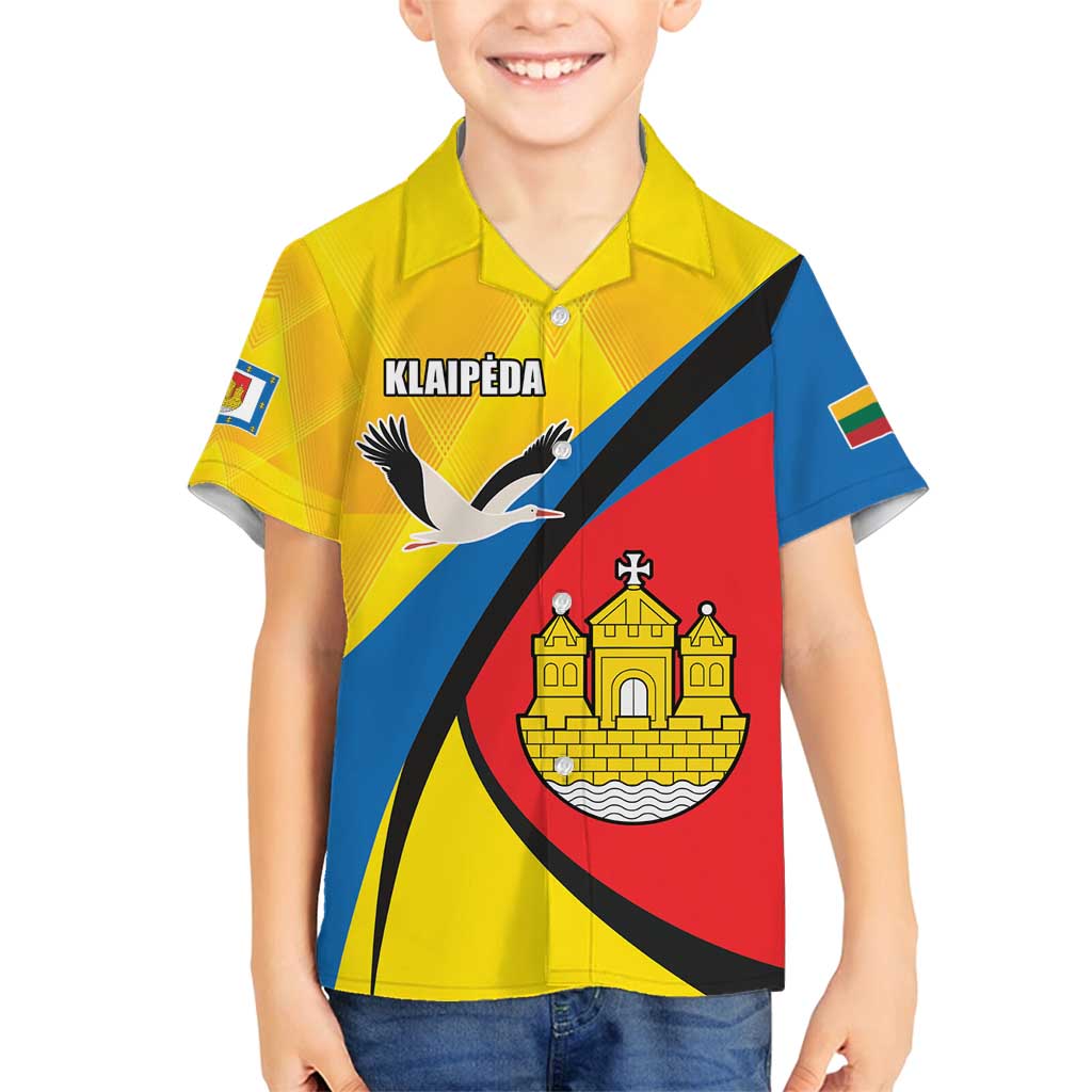 Lithuania Klaipeda Country Family Matching Puletasi and Hawaiian Shirt Klaipedos Apskritis Coat of Arms - Wonder Print Shop