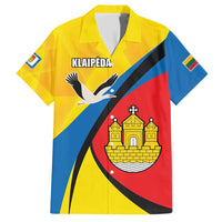 Lithuania Klaipeda Country Family Matching Short Sleeve Bodycon Dress and Hawaiian Shirt Klaipedos Apskritis Coat of Arms - Wonder Print Shop