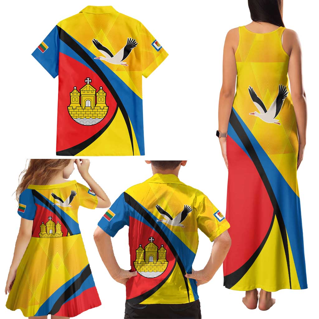 Lithuania Klaipeda Country Family Matching Tank Maxi Dress and Hawaiian Shirt Klaipedos Apskritis Coat of Arms - Wonder Print Shop