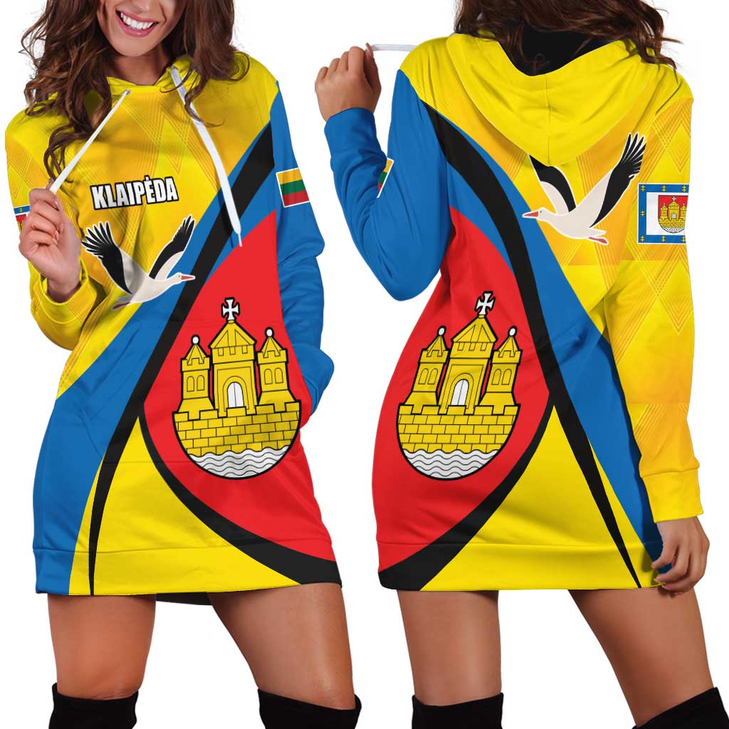 Lithuania Klaipeda Country Hoodie Dress Klaipedos Apskritis Coat of Arms - Wonder Print Shop
