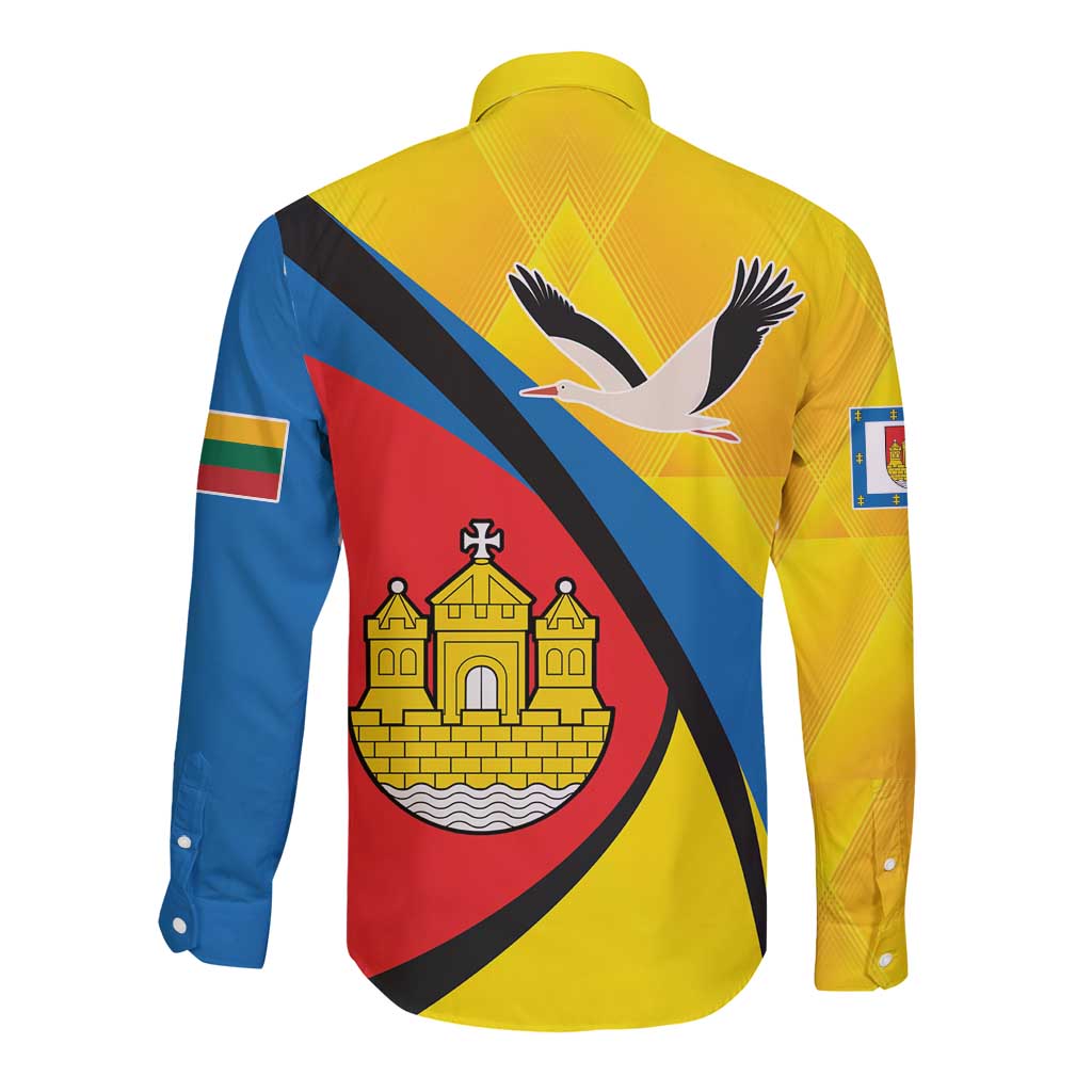 Lithuania Klaipeda Country Long Sleeve Button Shirt Klaipedos Apskritis Coat of Arms - Wonder Print Shop