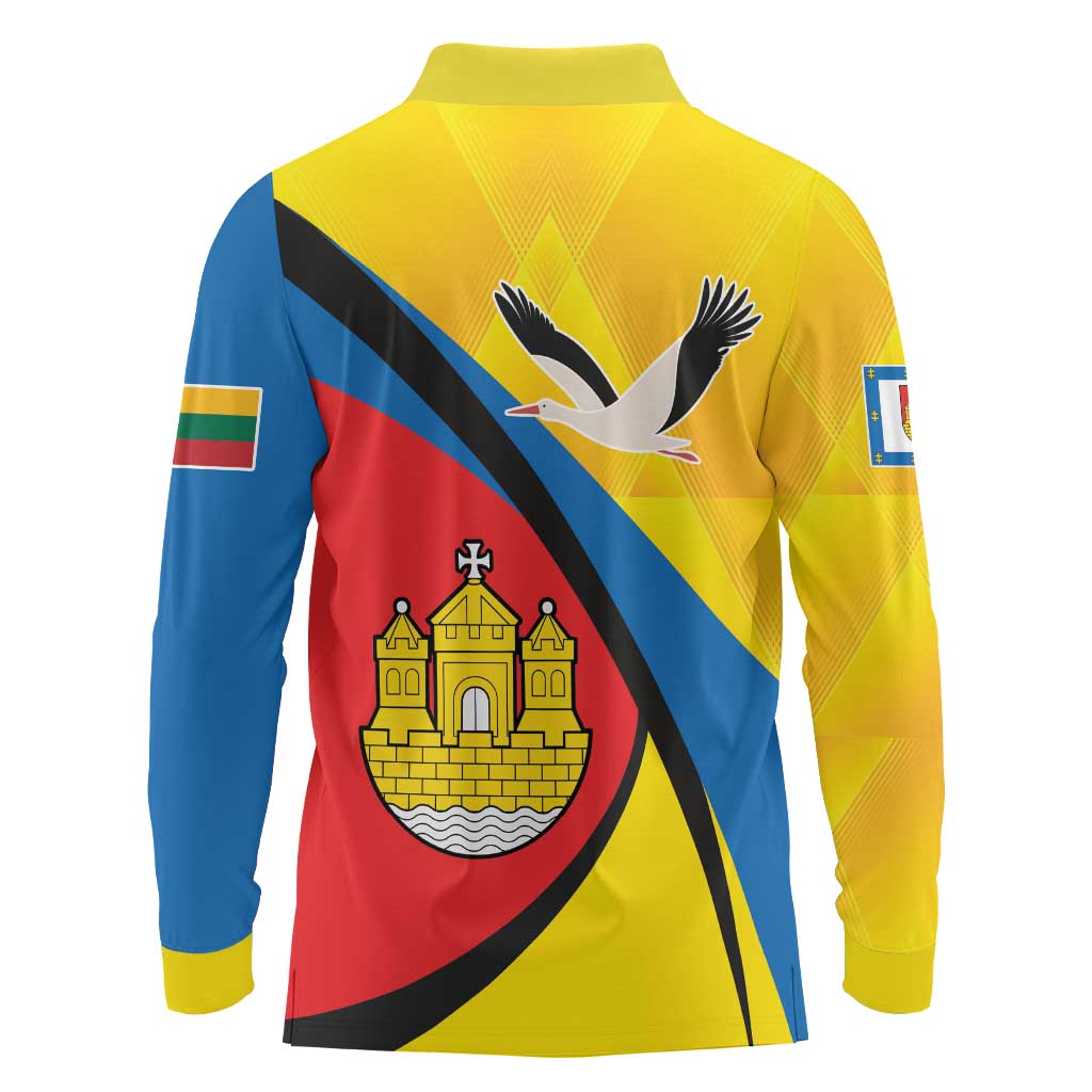 Lithuania Klaipeda Country Long Sleeve Polo Shirt Klaipedos Apskritis Coat of Arms - Wonder Print Shop