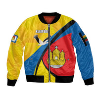 Lithuania Klaipeda Country Sleeve Zip Bomber Jacket Klaipedos Apskritis Coat of Arms - Wonder Print Shop