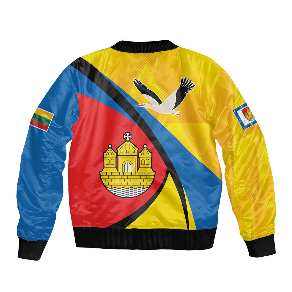 Lithuania Klaipeda Country Sleeve Zip Bomber Jacket Klaipedos Apskritis Coat of Arms - Wonder Print Shop