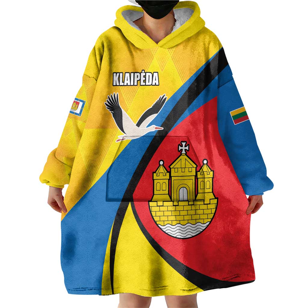 Lithuania Klaipeda Country Wearable Blanket Hoodie Klaipedos Apskritis Coat of Arms - Wonder Print Shop