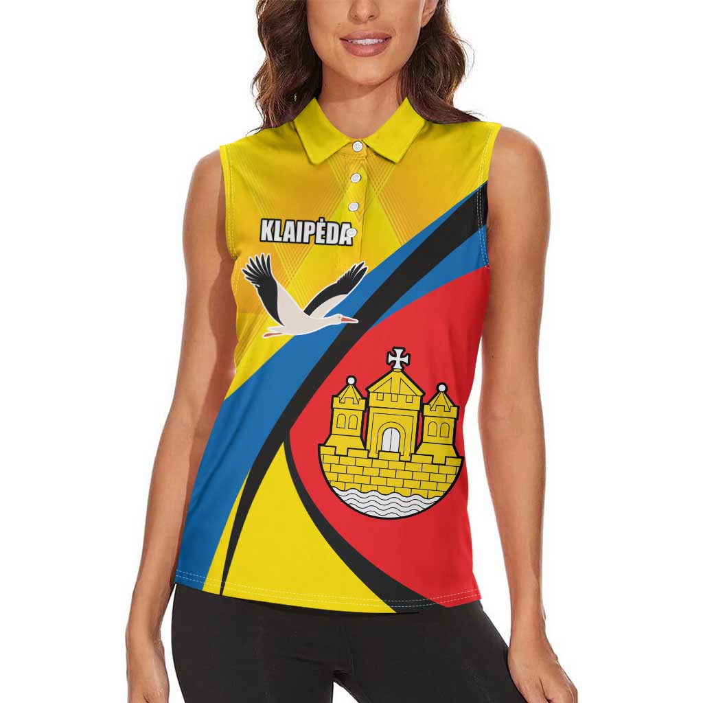 Lithuania Klaipeda Country Women Sleeveless Polo Shirt Klaipedos Apskritis Coat of Arms - Wonder Print Shop