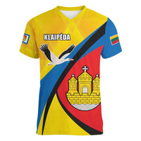 Lithuania Klaipeda Country Women V-Neck T-Shirt Klaipedos Apskritis Coat of Arms - Wonder Print Shop