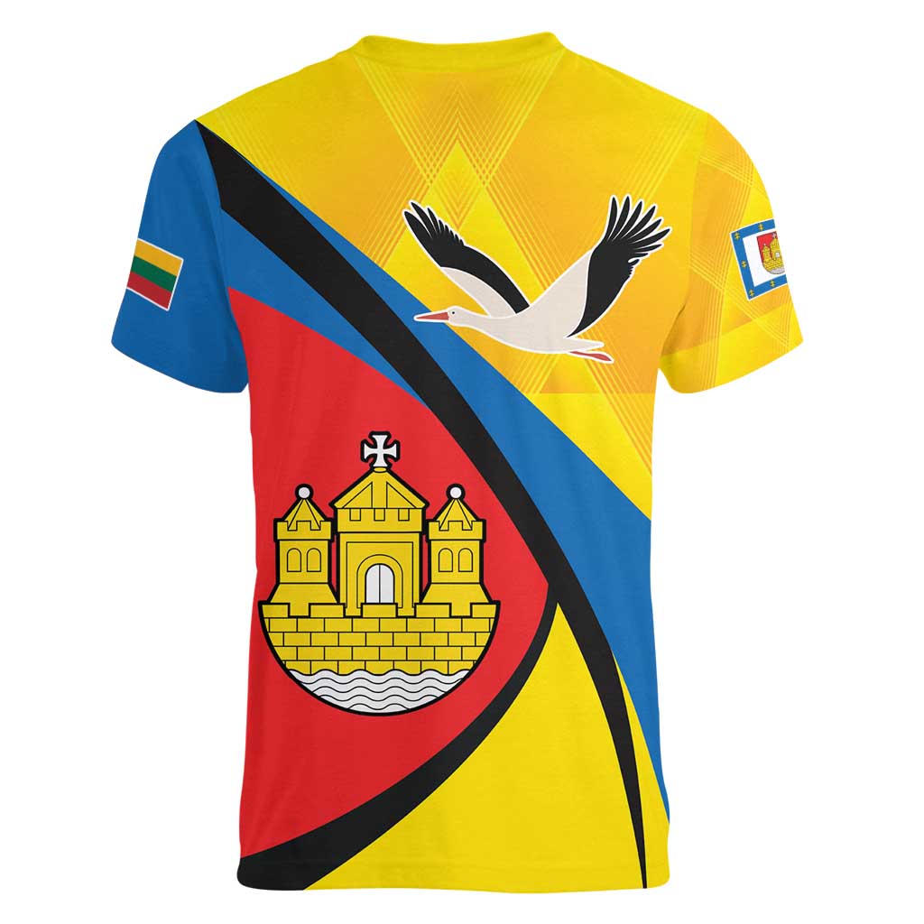 Lithuania Klaipeda Country Women V-Neck T-Shirt Klaipedos Apskritis Coat of Arms - Wonder Print Shop