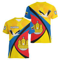 Lithuania Klaipeda Country Women V-Neck T-Shirt Klaipedos Apskritis Coat of Arms - Wonder Print Shop