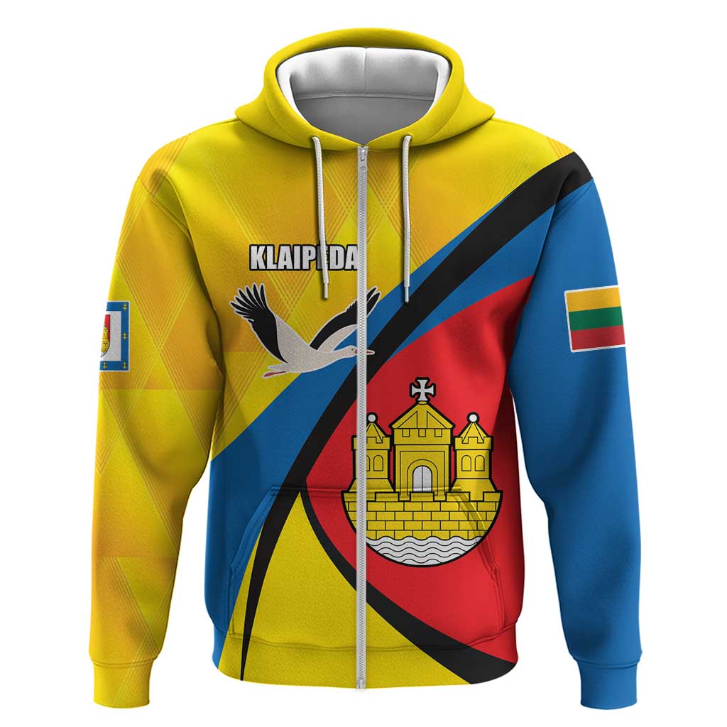 Lithuania Klaipeda Country Zip Hoodie Klaipedos Apskritis Coat of Arms - Wonder Print Shop
