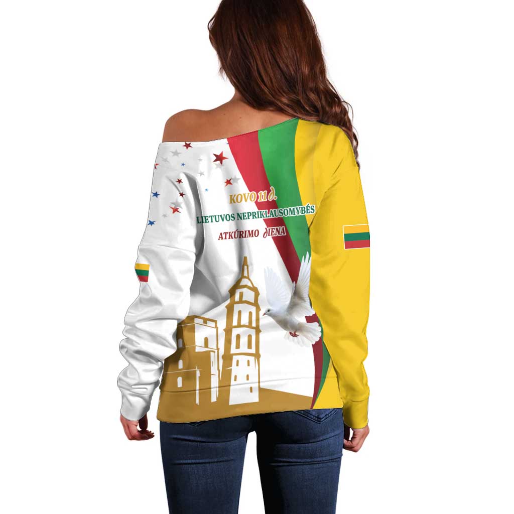 Lithuania Restoration of Independence Day Off Shoulder Sweater 11th March 1990