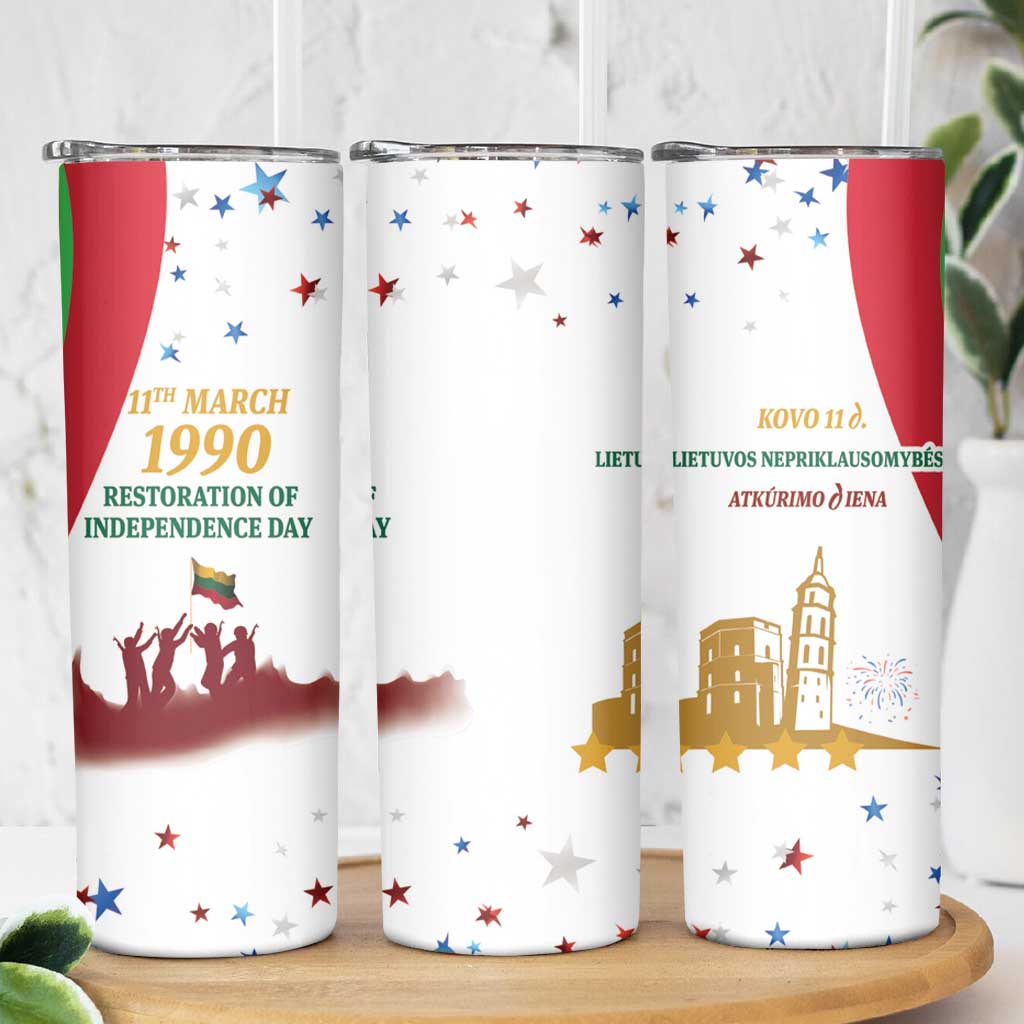 Lithuania Restoration of Independence Day Skinny Tumbler 11th March 1990 LT17 - Wonder Print Shop
