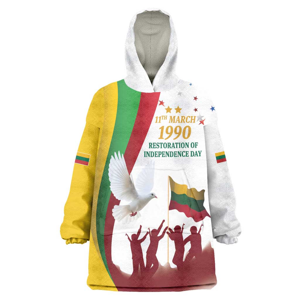 Lithuania Restoration of Independence Day Wearable Blanket Hoodie 11th March 1990 LT17 - Wonder Print Shop