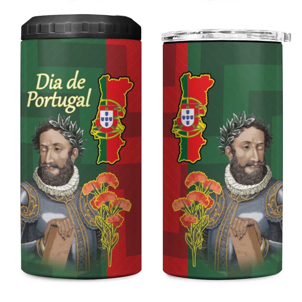 Portugal Day 10th June 4 in 1 Can Cooler Tumbler Luis de Camoes Dia da Portugal