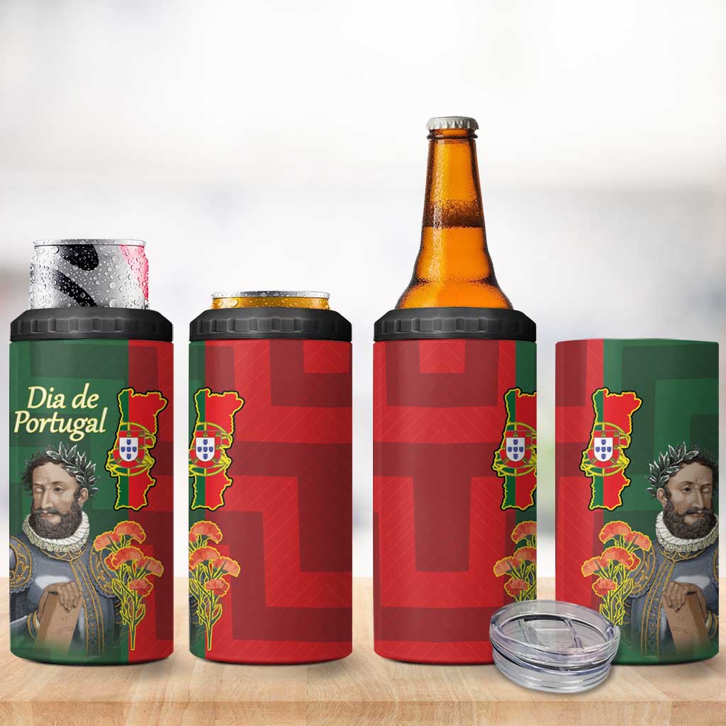 Portugal Day 10th June 4 in 1 Can Cooler Tumbler Luis de Camoes Dia da Portugal