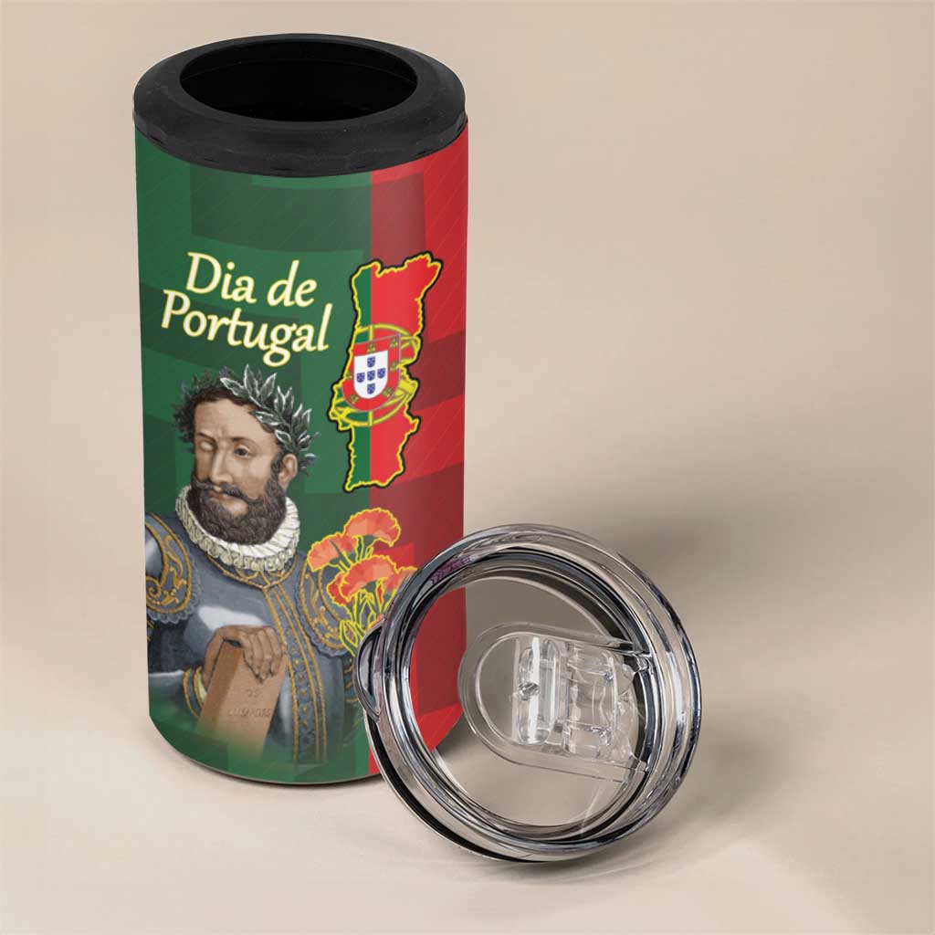 Portugal Day 10th June 4 in 1 Can Cooler Tumbler Luis de Camoes Dia da Portugal