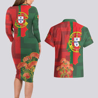 Portugal Day 10th June Couples Matching Long Sleeve Bodycon Dress and Hawaiian Shirt Luis de Camoes Dia da Portugal