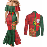 Portugal Day 10th June Couples Matching Mermaid Dress and Long Sleeve Button Shirt Luis de Camoes Dia da Portugal