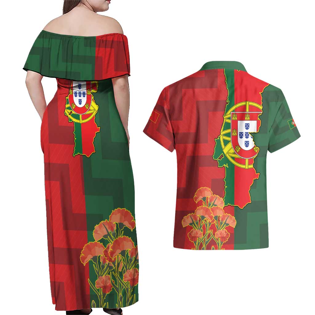 Portugal Day 10th June Couples Matching Off Shoulder Maxi Dress and Hawaiian Shirt Luis de Camoes Dia da Portugal