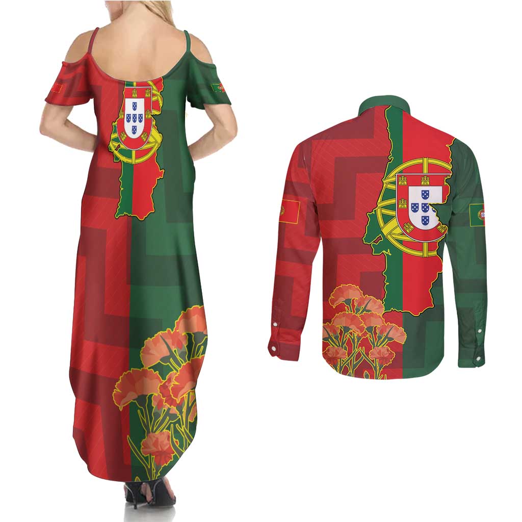 Portugal Day 10th June Couples Matching Summer Maxi Dress and Long Sleeve Button Shirt Luis de Camoes Dia da Portugal