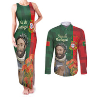 Portugal Day 10th June Couples Matching Tank Maxi Dress and Long Sleeve Button Shirt Luis de Camoes Dia da Portugal