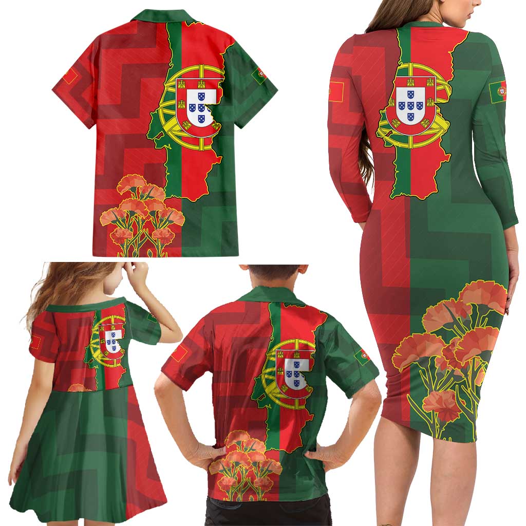 Portugal Day 10th June Family Matching Long Sleeve Bodycon Dress and Hawaiian Shirt Luis de Camoes Dia da Portugal
