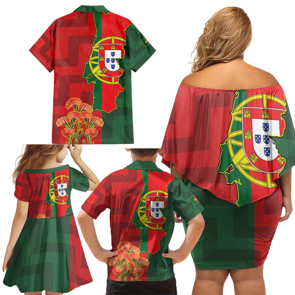Portugal Day 10th June Family Matching Off Shoulder Short Dress and Hawaiian Shirt Luis de Camoes Dia da Portugal