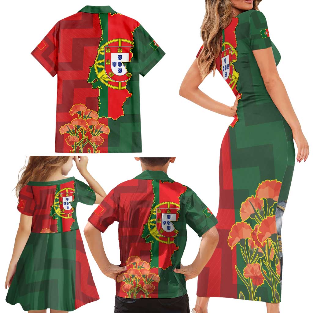 Portugal Day 10th June Family Matching Short Sleeve Bodycon Dress and Hawaiian Shirt Luis de Camoes Dia da Portugal