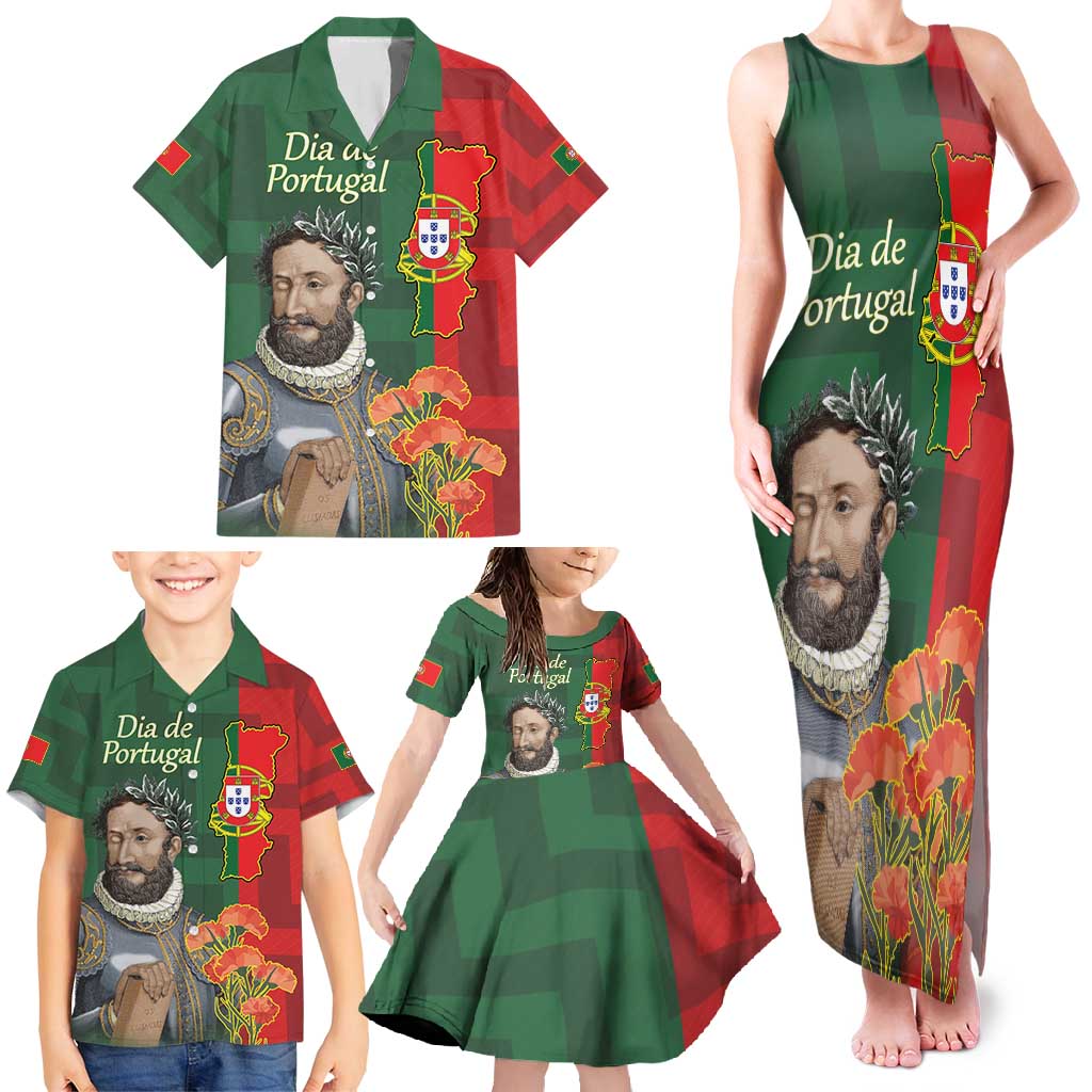 Portugal Day 10th June Family Matching Tank Maxi Dress and Hawaiian Shirt Luis de Camoes Dia da Portugal