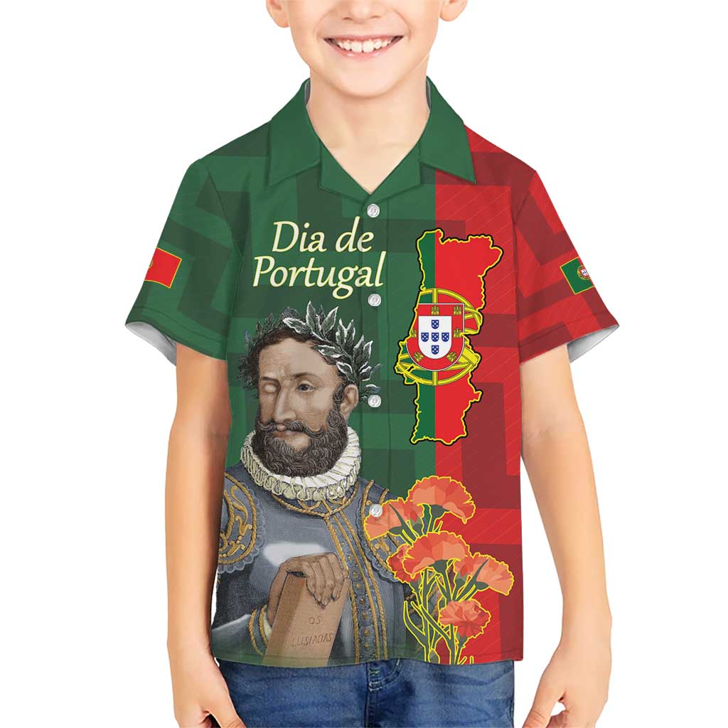 Portugal Day 10th June Kid Hawaiian Shirt Luis de Camoes Dia da Portugal